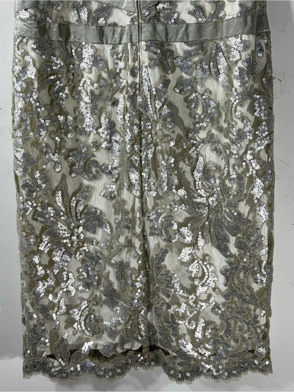 Tadashi Shoji Gold Sequin & Lace Cocktail Dress Sz 6